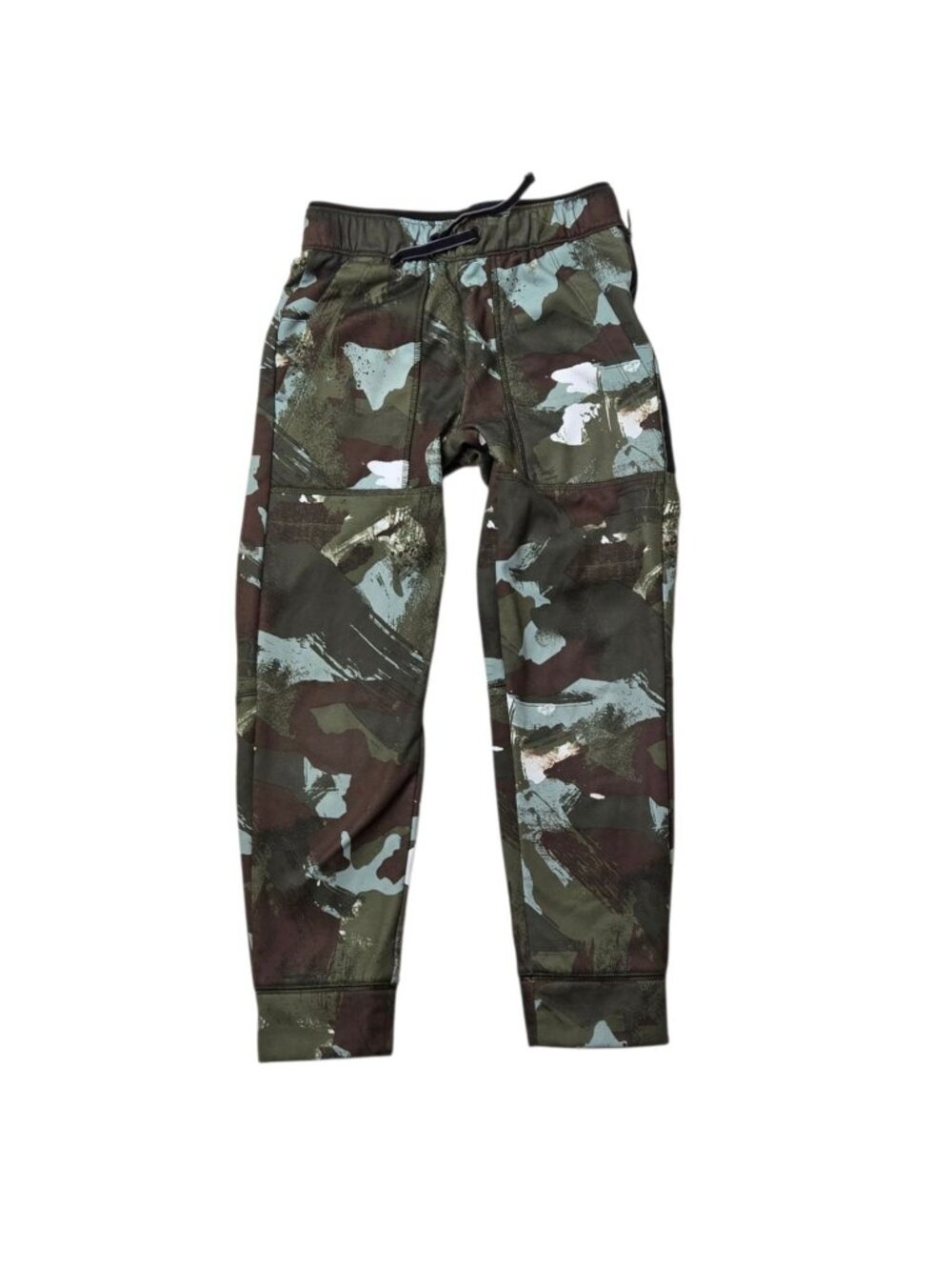 Athletic Works Boys Youth Medium Camo Jogger Pants Fleece Lined Drawstring
